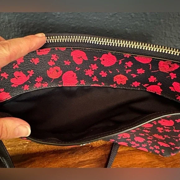 Hot pink and Navy floral Coach crossbody